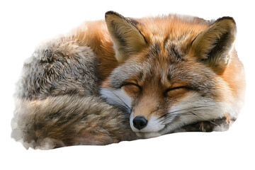 Fototapeta premium Sleeping fox relaxing animal wildlife outdoors