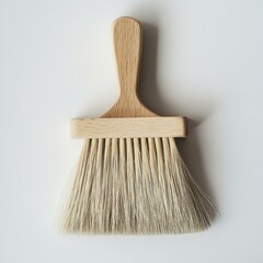 Natural bristle brush with wooden handle, artisan craftsmanship, light, modern aesthetic for home decor and craft projects