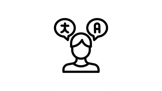 language minimalist stroke animation