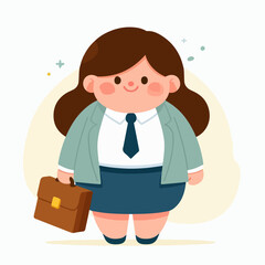 Vector of a fat woman in professional clothes