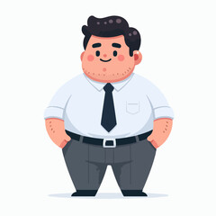 Vector of a fat man in professional clothes