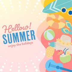 ビーチアイテムのスクエアバナー05