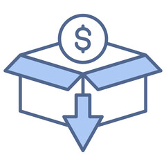 Cost Reduction Blue Icon