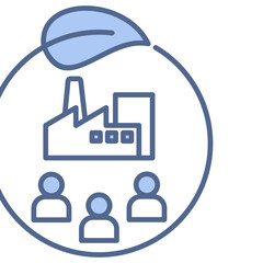 Obraz premium Corporate Social Responsibility Blue Icon