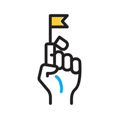 Vector multi color icon for Surrender