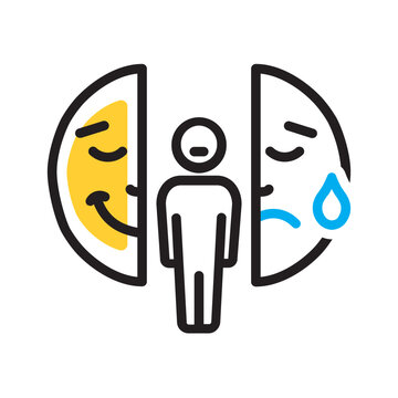 Vector multi color icon for Borderline personality