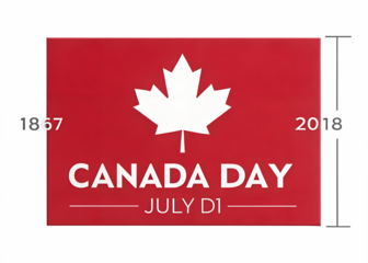 Canada Day 1867-2018 Celebration Sign with Maple Leaf