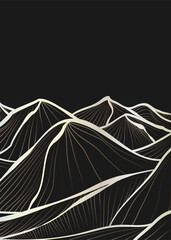 Mountains line arts illustration. Hand drawn style. Abstract mountain contemporary aesthetic backgrounds landscapes. use for print art, poster, cover, banner, template
