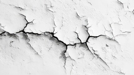 Obraz premium Aged and weathered concrete wall with a grunge texture and peeling paint, showing cracked stone and rough plaster patterns