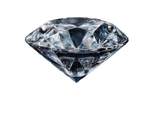 Brilliant Cut Diamond Gemstone on Transparent Background, PNG