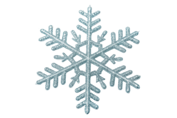 PNG Detailed icy snowflake on black background