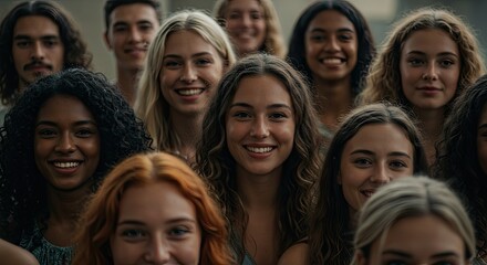 Obraz premium Group of happy young people