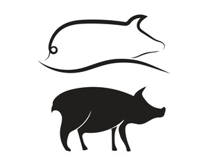 Pig head logo animal