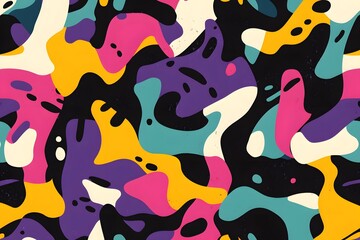 Seamless pattern with colorful splashes