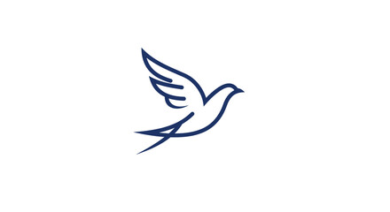 Simple Line Art of a Bird in Flight