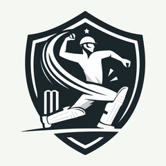 Dynamic Cricket Logo Design – Modern Sports Emblem for Teams, Tournaments & Merchandise