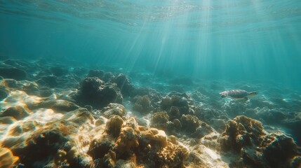 Fototapeta premium Timeless Sea Creatures Swimming Gracefully In Ocean Reefs