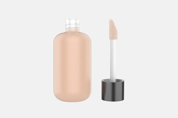 Cosmetic Bottle Mockup Isolated On White Background. 3d illustration