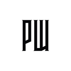 PW monogram logo design letter text name symbol monochrome logotype alphabet character simple logo