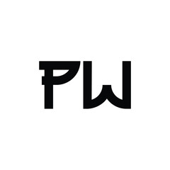 PW monogram logo design letter text name symbol monochrome logotype alphabet character simple logo