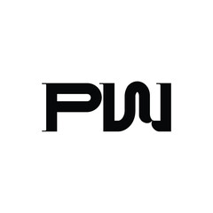 PW monogram logo design letter text name symbol monochrome logotype alphabet character simple logo