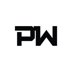 PW monogram logo design letter text name symbol monochrome logotype alphabet character simple logo
