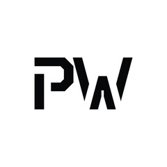 PW monogram logo design letter text name symbol monochrome logotype alphabet character simple logo