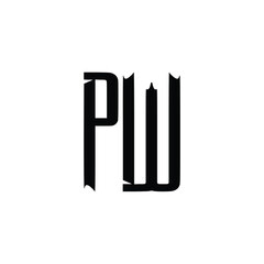 PW monogram logo design letter text name symbol monochrome logotype alphabet character simple logo