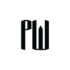 PW monogram logo design letter text name symbol monochrome logotype alphabet character simple logo