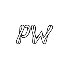 PW monogram logo design letter text name symbol monochrome logotype alphabet character simple logo