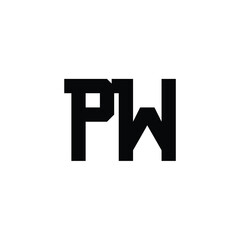 PW monogram logo design letter text name symbol monochrome logotype alphabet character simple logo
