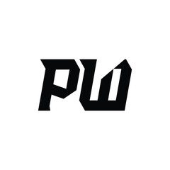 PW monogram logo design letter text name symbol monochrome logotype alphabet character simple logo