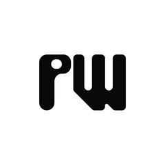 PW monogram logo design letter text name symbol monochrome logotype alphabet character simple logo