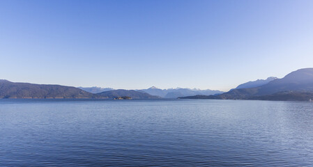 Peaceful Morning Landscape of West Vancouver Overlooking Howe Sound, BC, Canada