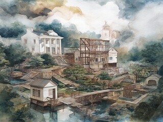 Yangntp sansan scholarship watercolor education artwork creative environment artistic viewpoint academic concept. High quality