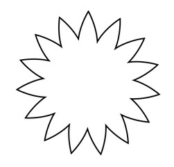 Cute cartoon hand drawn vector star shape sticker icon outline.