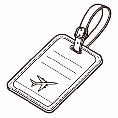 Luggage tag airplane travel icon design element