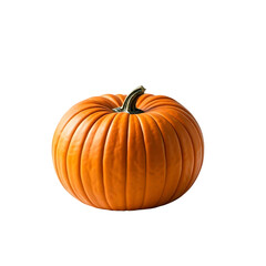 Vibrant Orange Pumpkin: A Detailed Look at its Autumnal Hues and Gourd Characteristics, Isolated on Black Background, Celebrating the Harvest Season's Bounty