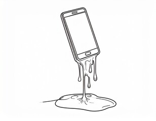 mobile melting&mdash;hand-drawn by sketch pen