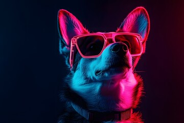 Dog with sunglasses
