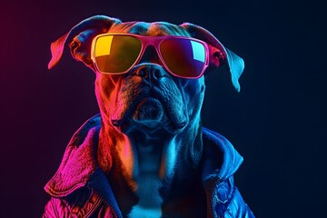 Dog with sunglasses