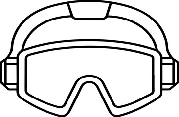 virtual reality headset outline line art illustration, coloring book page