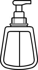 hand sanitizer outline line art illustration, coloring book page