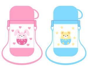 水筒のイラストセット