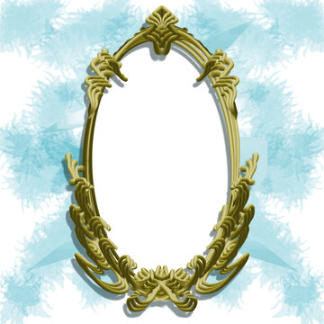 Golden Oval frame with Mandora Flower Accent.