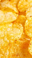 Custom AI Model Crispy Golden Potato Chips Seasoned, Ridged, Snack Food Texture