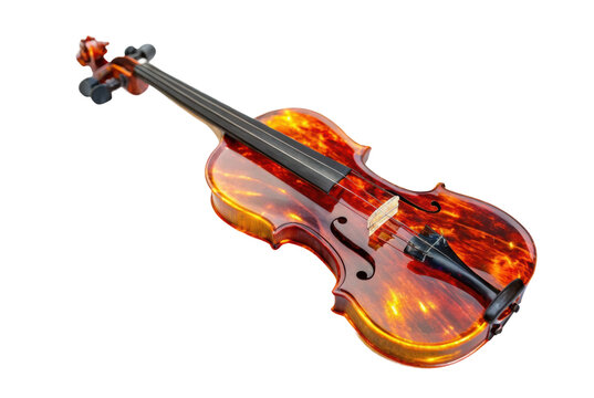 PNG Elegant classical acoustic violin with warm wood finish and subtle highlights