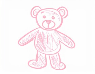 teddy pink—hand-drawn by sketch pen funny 