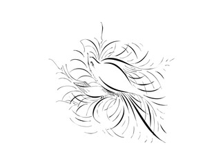 Download Elegant Single Bird Outline Logo SVG – Minimalist Avian Icon & Vector Design for Nature-Inspired Branding