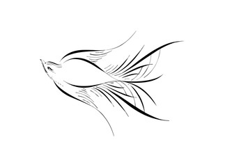 Download Elegant Single Bird Outline Logo SVG – Minimalist Avian Icon & Vector Design for Nature-Inspired Branding